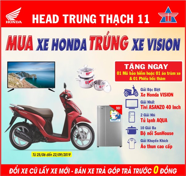 Khuyến mãi cực lớn: “MUA XE HONDA – TRÚNG XE VISION”