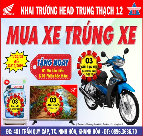 Hệ thống HEAD Honda Trung Thạch thông báo khai trương HEAD Honda Trung Thạch 12❗️❗️
