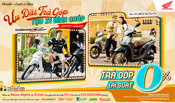 ƯU ĐÃI TRẢ GÓP - TẬU XE ĐỈNH CHÓP