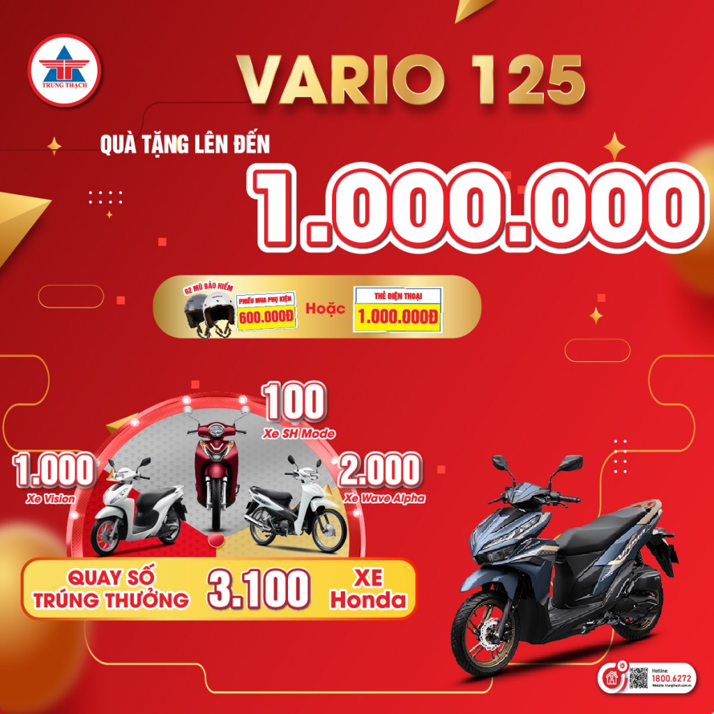SẮM VARIO 125 - NHẬN NGAY ƯU ĐÃI KHỦNG