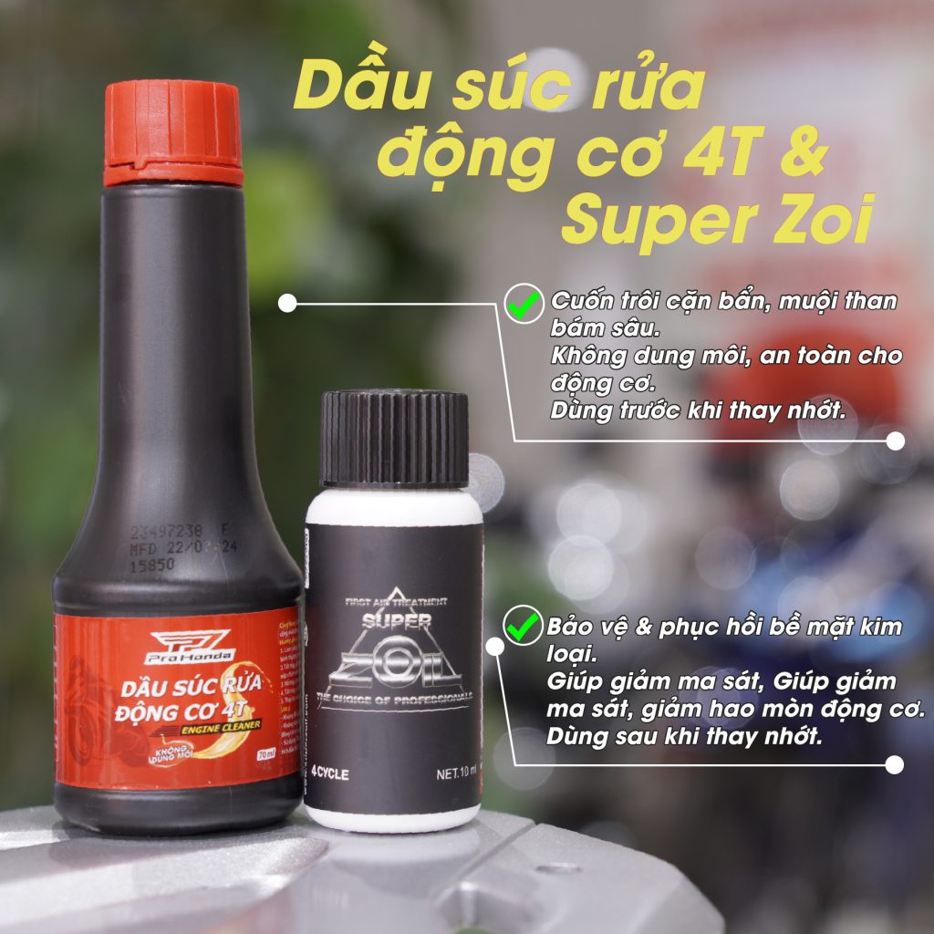 Phân biệt dầu súc rửa động cơ 4T và Super Zoil - Hiểu đúng để dùng hiệu quả