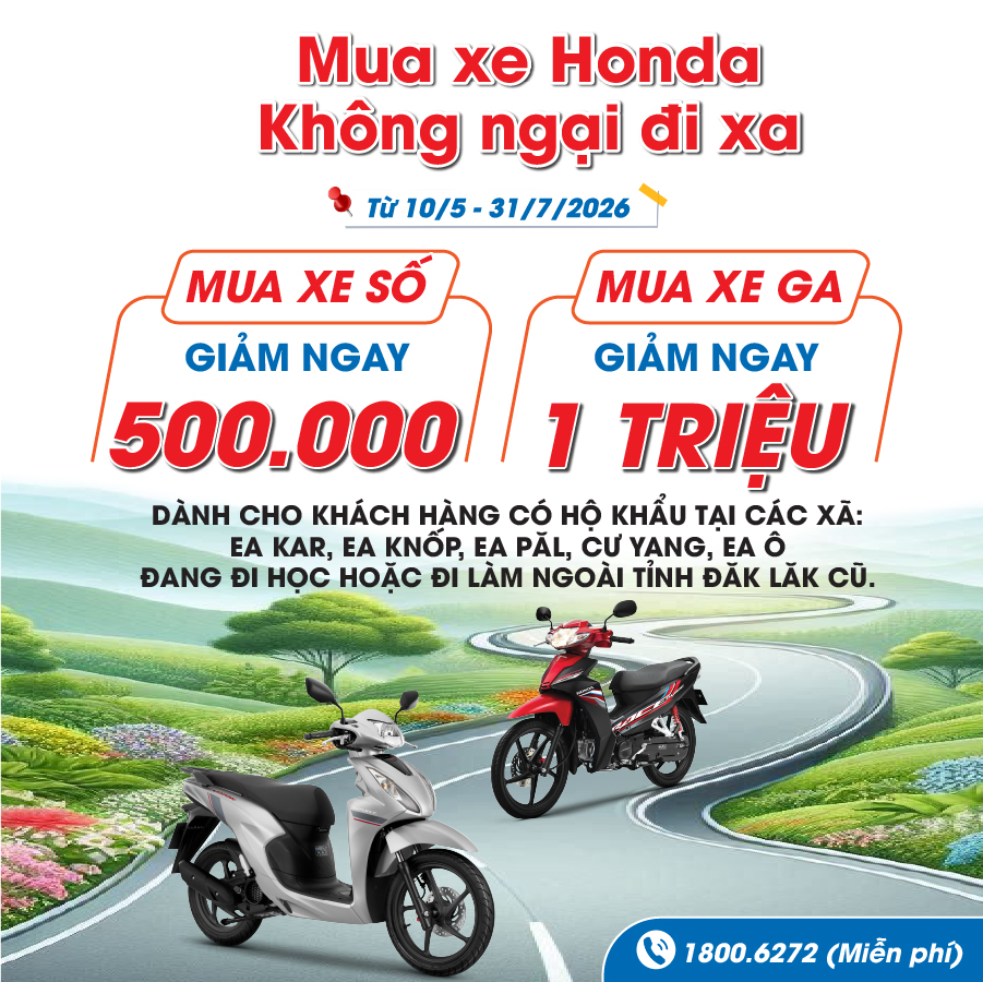 Mua xe Honda - Không ngại đi xa