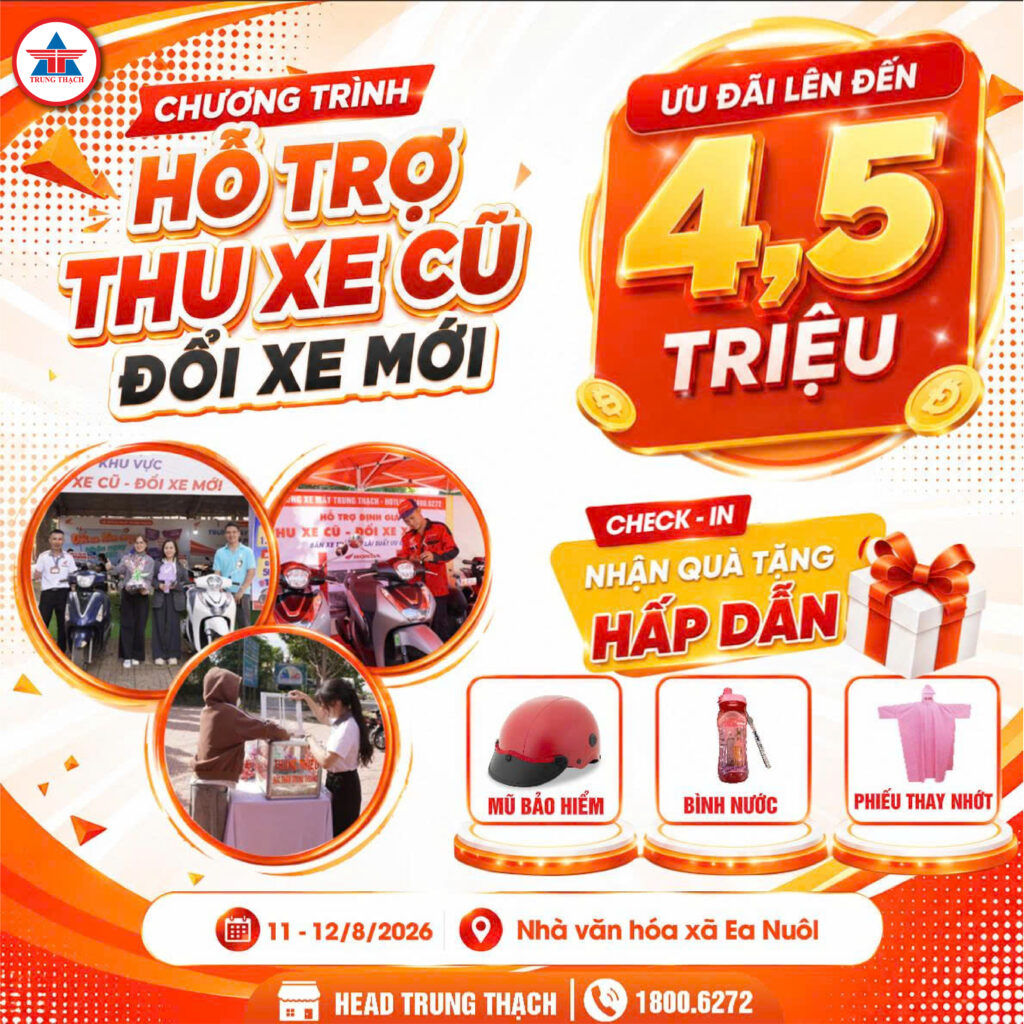 CHƯƠNG TRÌNH HỖ TRỢ THU XE CŨ – ĐỔI XE MỚI | ƯU ĐÃI LÊN ĐẾN 4,5 TRIỆU